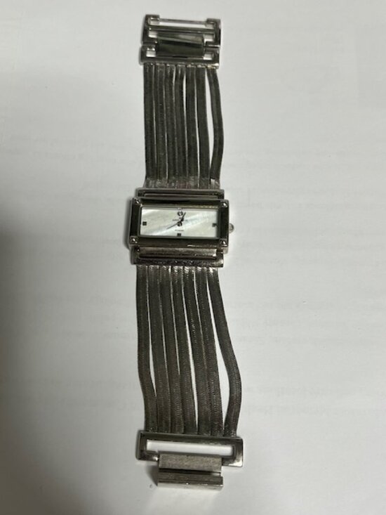 VTG Silver-Tone Anne Klein Herringbone Multi-Strand Mesh Bracelet Watch Stylish main image 11